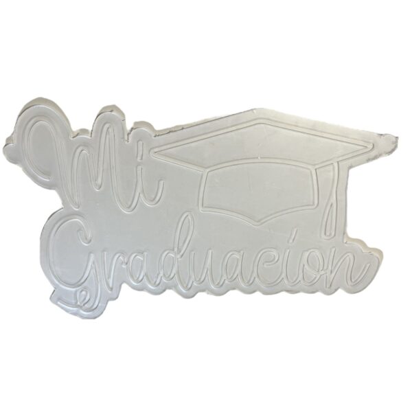 "MI GRADUACION" 59cm x 40cm Acrílico ranurado, 6mm espesor para tira Neón Led 2da Generación